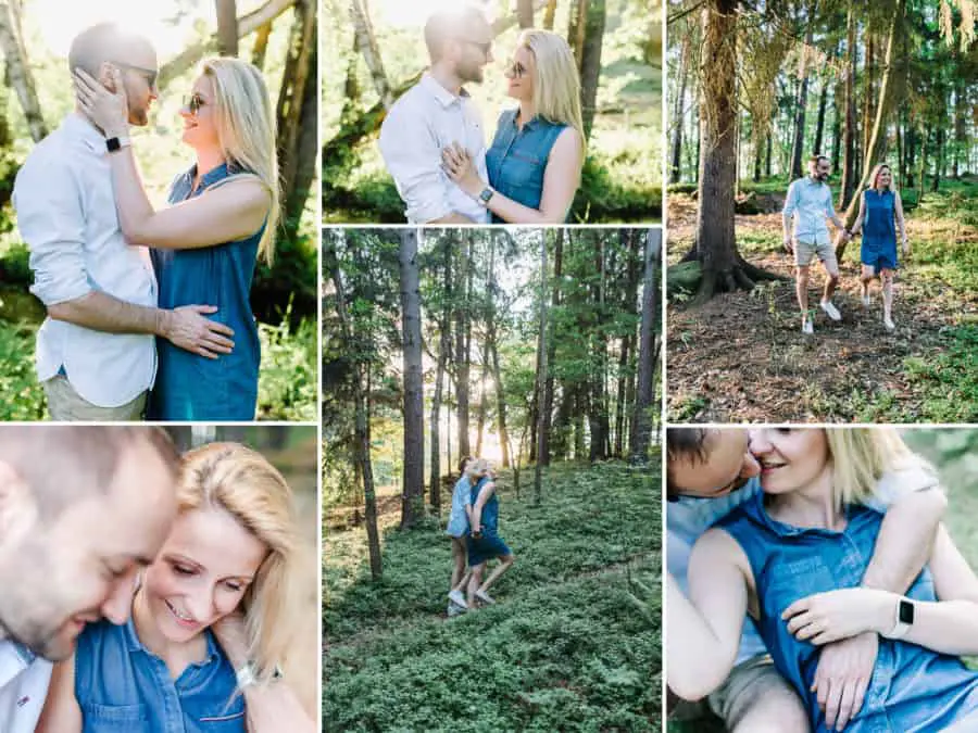 Das Engagementshooting mit Stefanie und Flo mitten im Wald 1