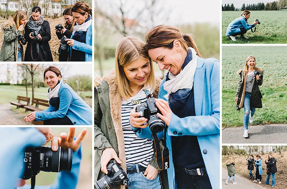 Workshopbesucher beim Fotografieren outdoor